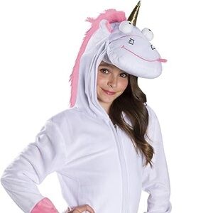 BRAND NEW girl despicable me minion fluffy unicorn jumpsuit halloween costume